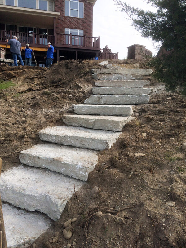 Large Stone Steps Being Installed
