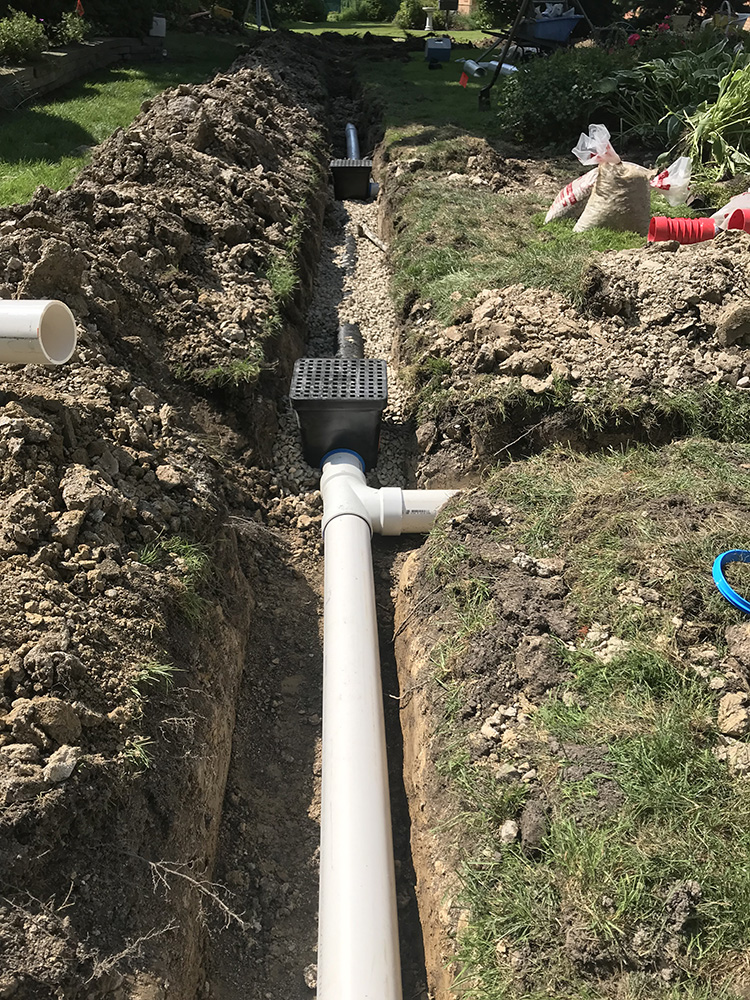 PVC Drainage Installation in Process